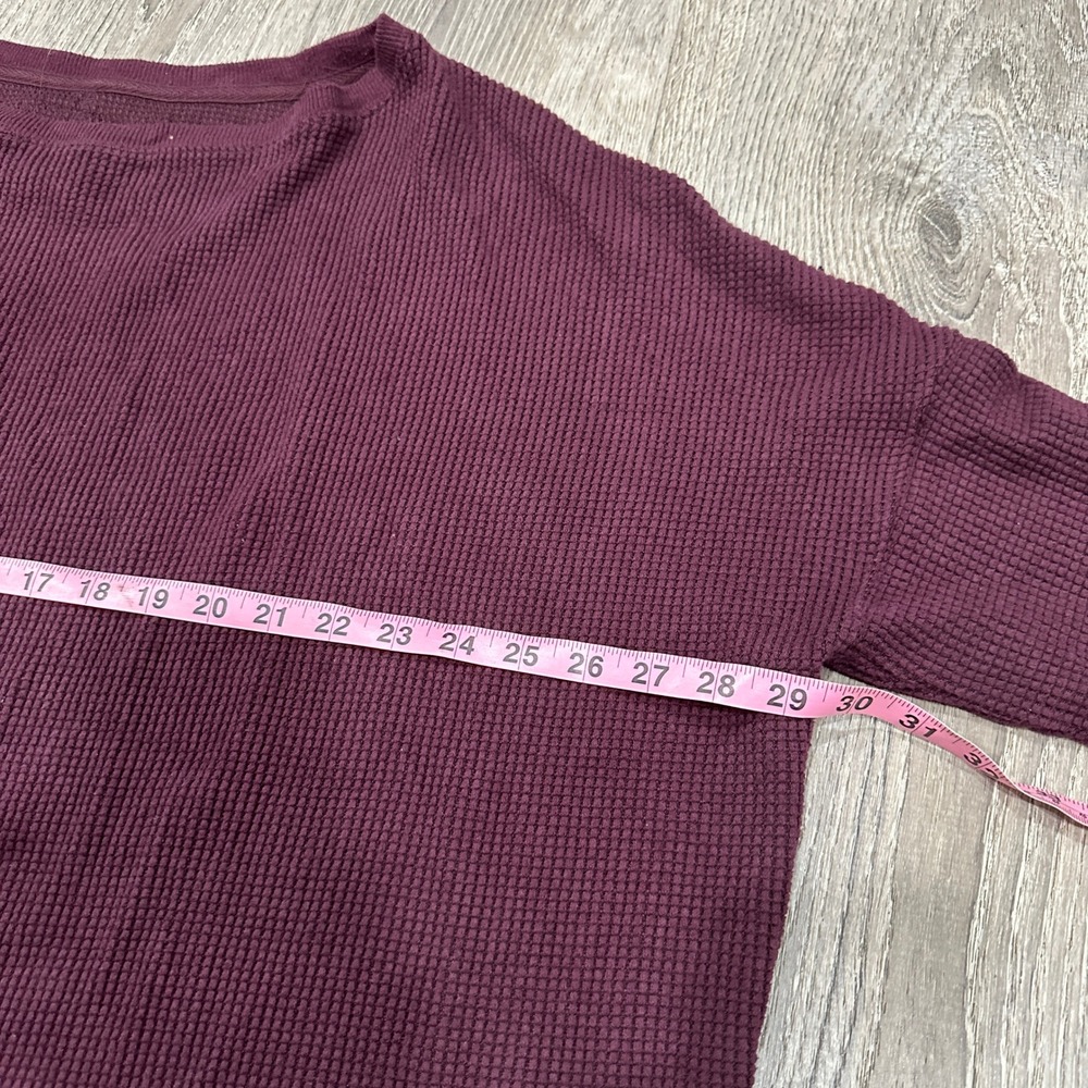 WE THE FREE Sweater Women's XL Burgundy Waffle Knit Oversized Knit Sweater - Picture 6 of 13
